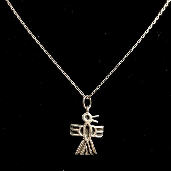 Vintage Native American Sterling Silver Zuni Thunderbird Pendant - Picture 3 of 7